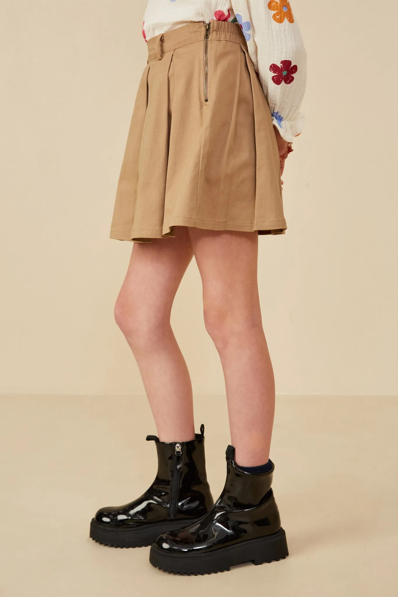 Box Pleated A Line Skirt